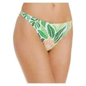 NWT Solid & Striped Printed Low-Rise Bikini Briefs Swim Bottoms XL Tropic Green